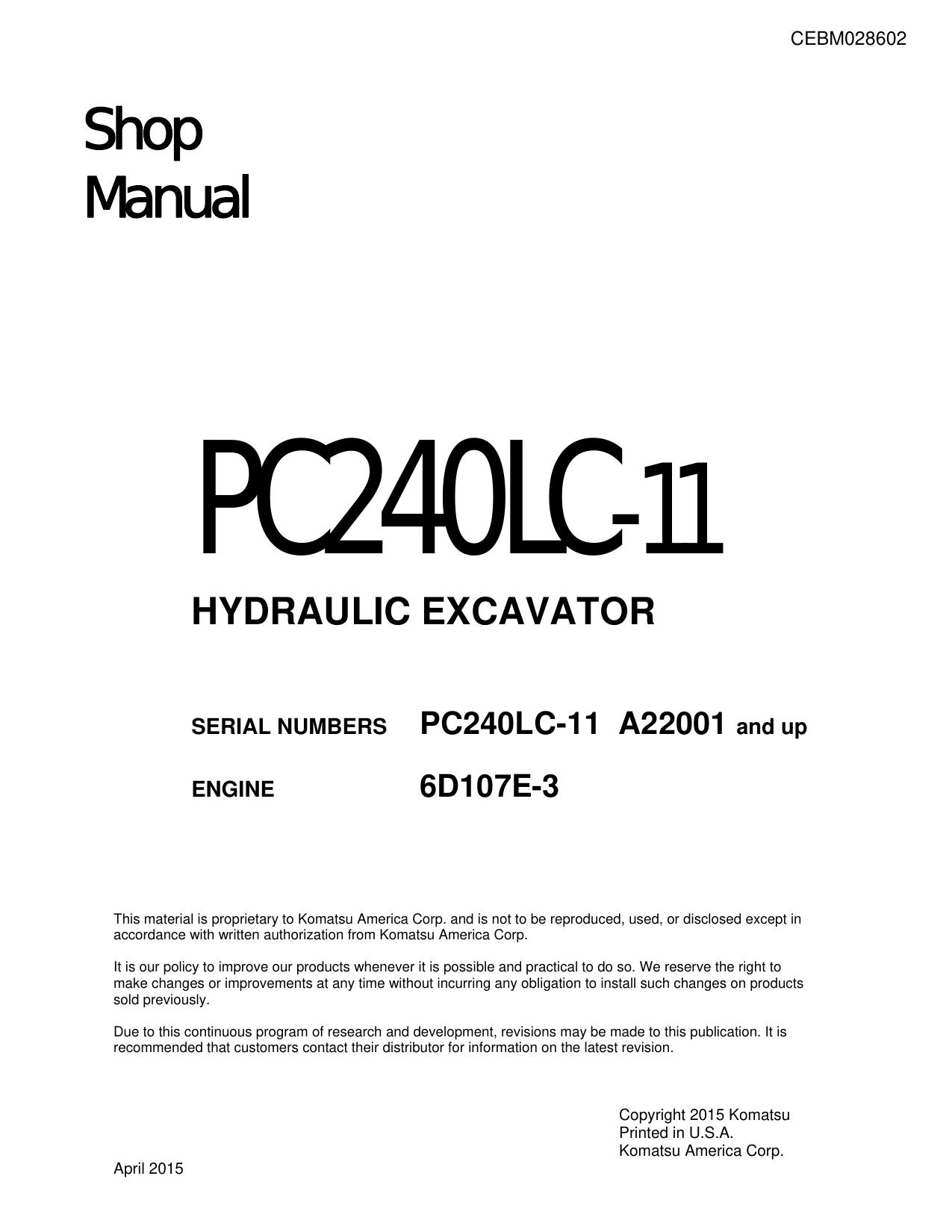 PC240LC-11 Shop Manual